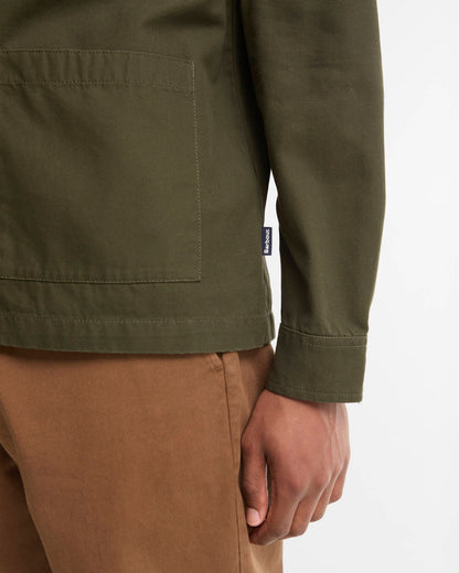 Barbour Tartan Trimmed Washed Overshirt - Sage
