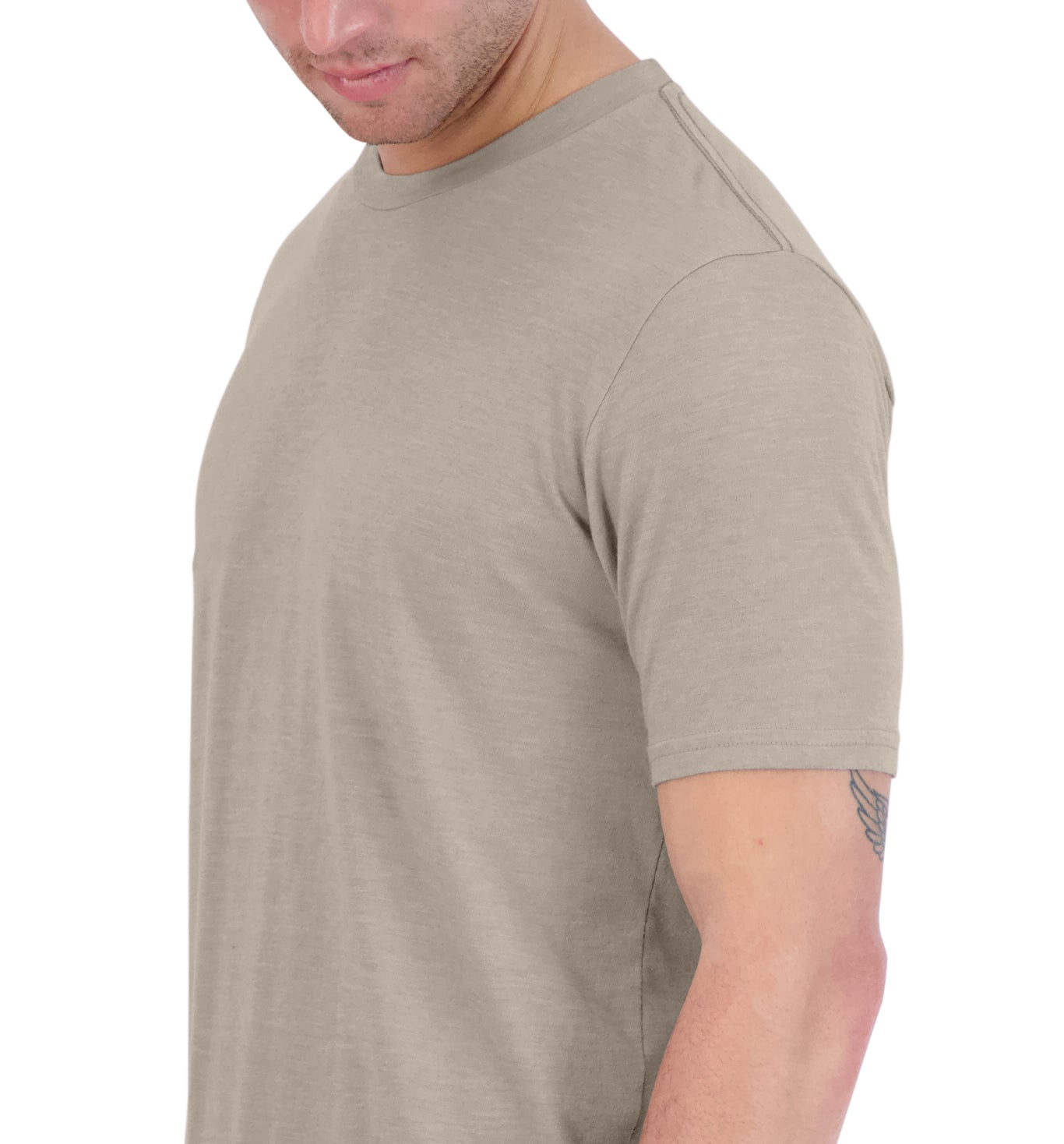 Goodlife Sun Faded Slub Scallop Crew TImber