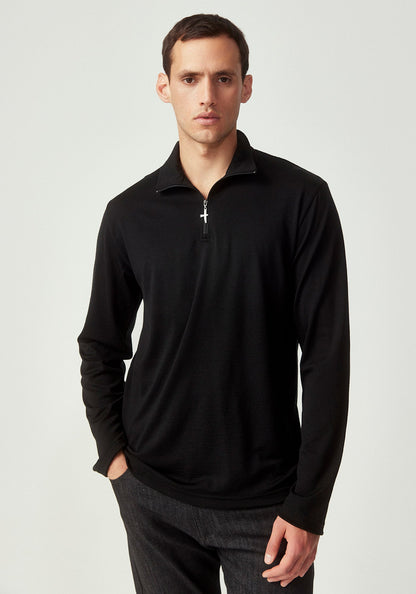 Untouched World Pua Zip Shirt - Black Knitted