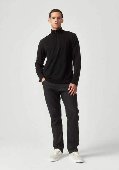 Untouched World Pua Zip Shirt - Black Knitted