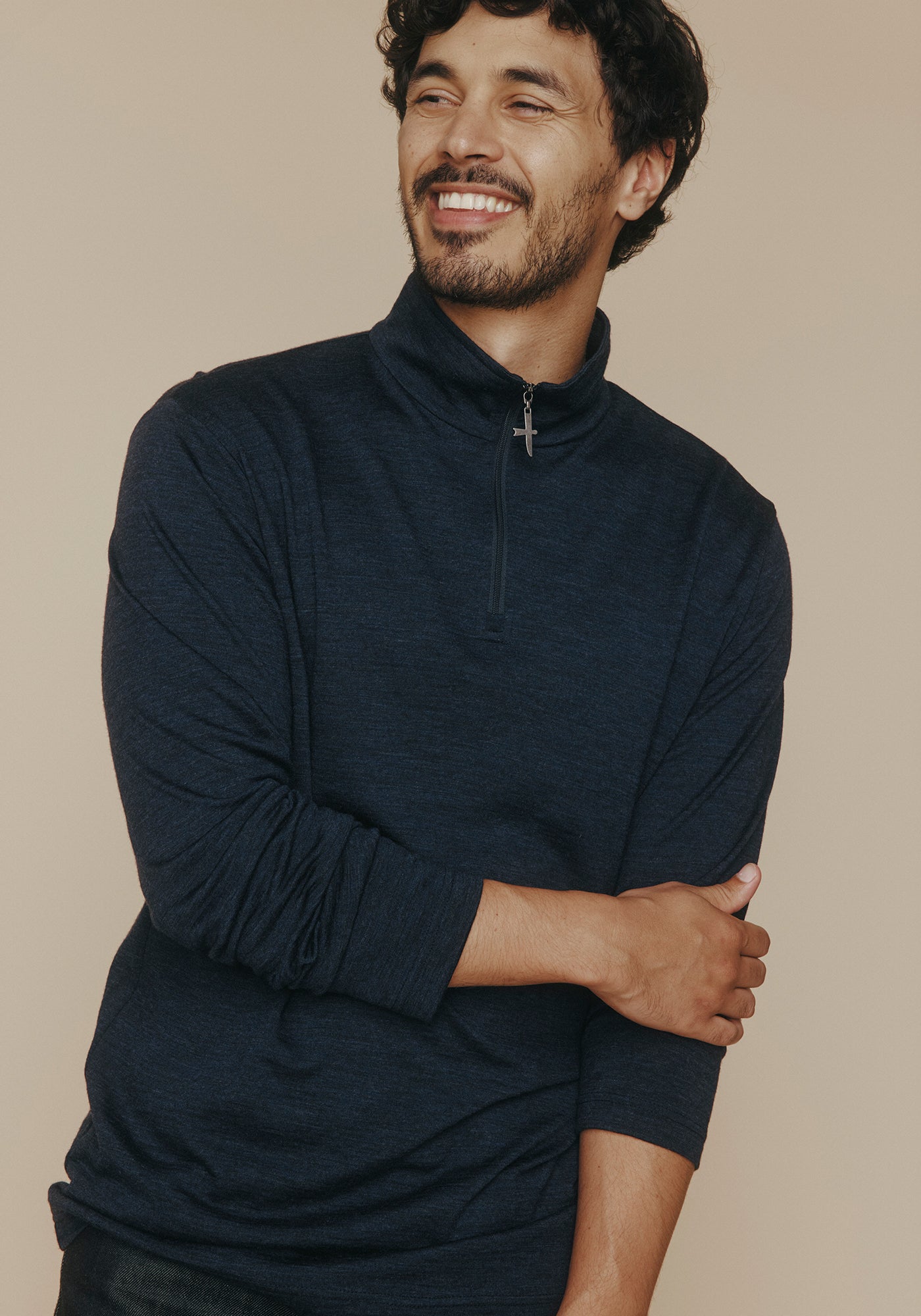 Untouched World Pua Zip Shirt - Dark Navy Knitted