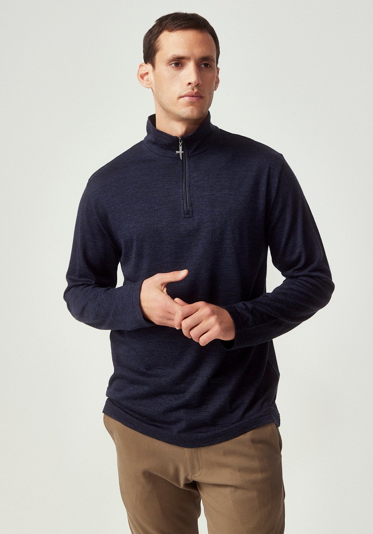 Untouched World Pua Zip Shirt - Dark Navy Knitted