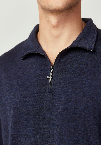Untouched World Pua Zip Shirt - Dark Navy Knitted