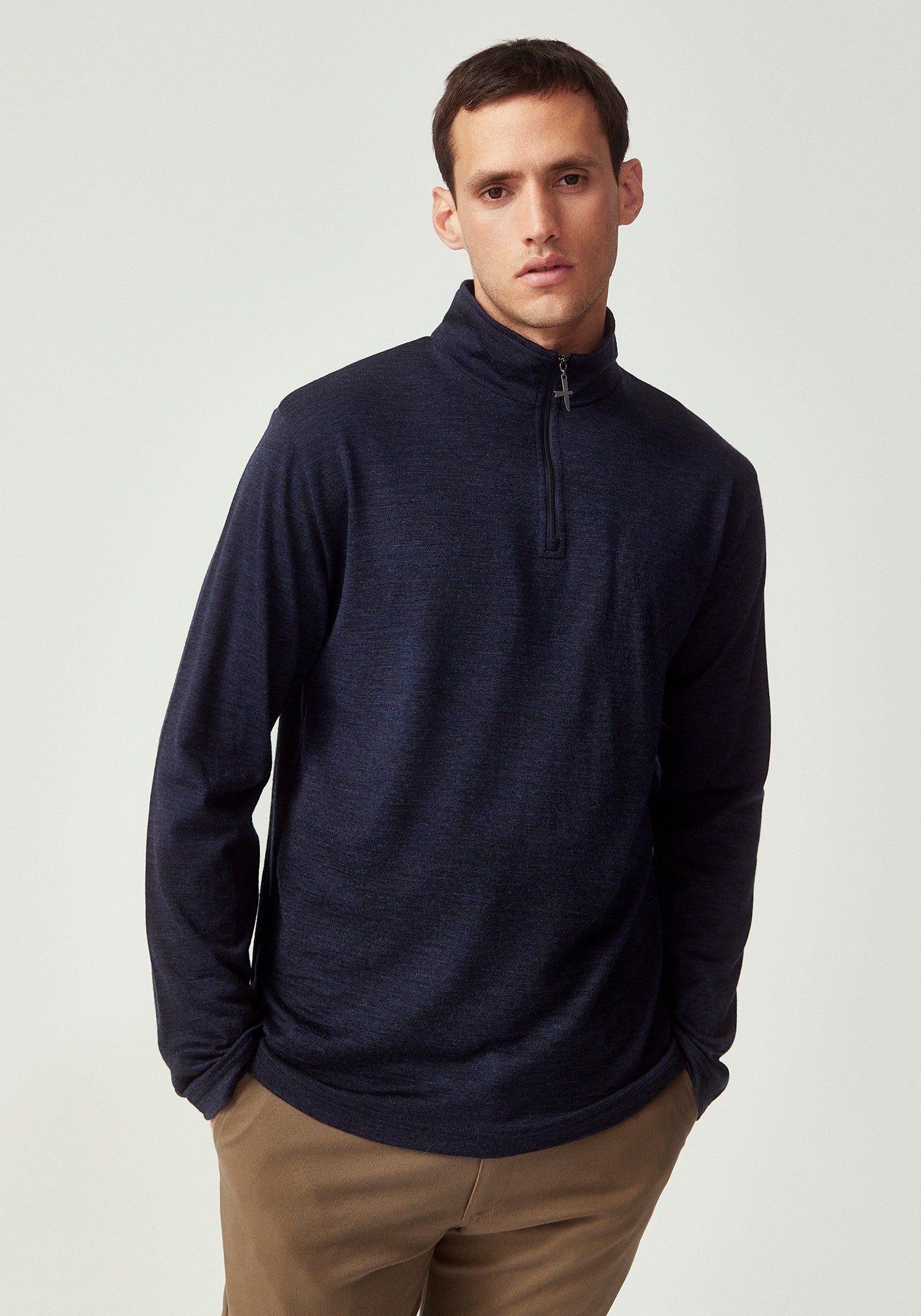 Untouched World Pua Zip Shirt - Dark Navy Knitted
