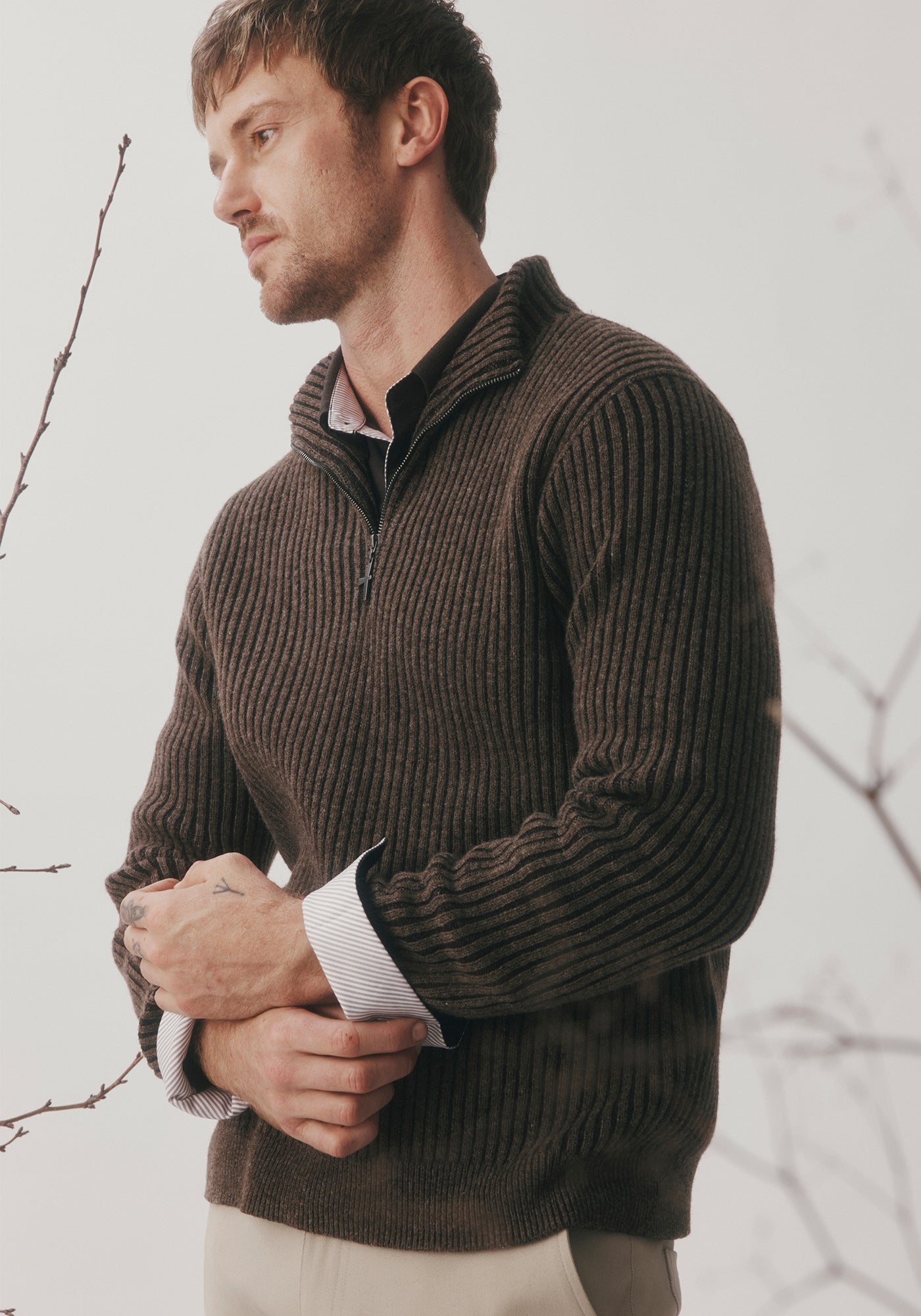 Untouched World Tanner Half Zip Punga Chocolate