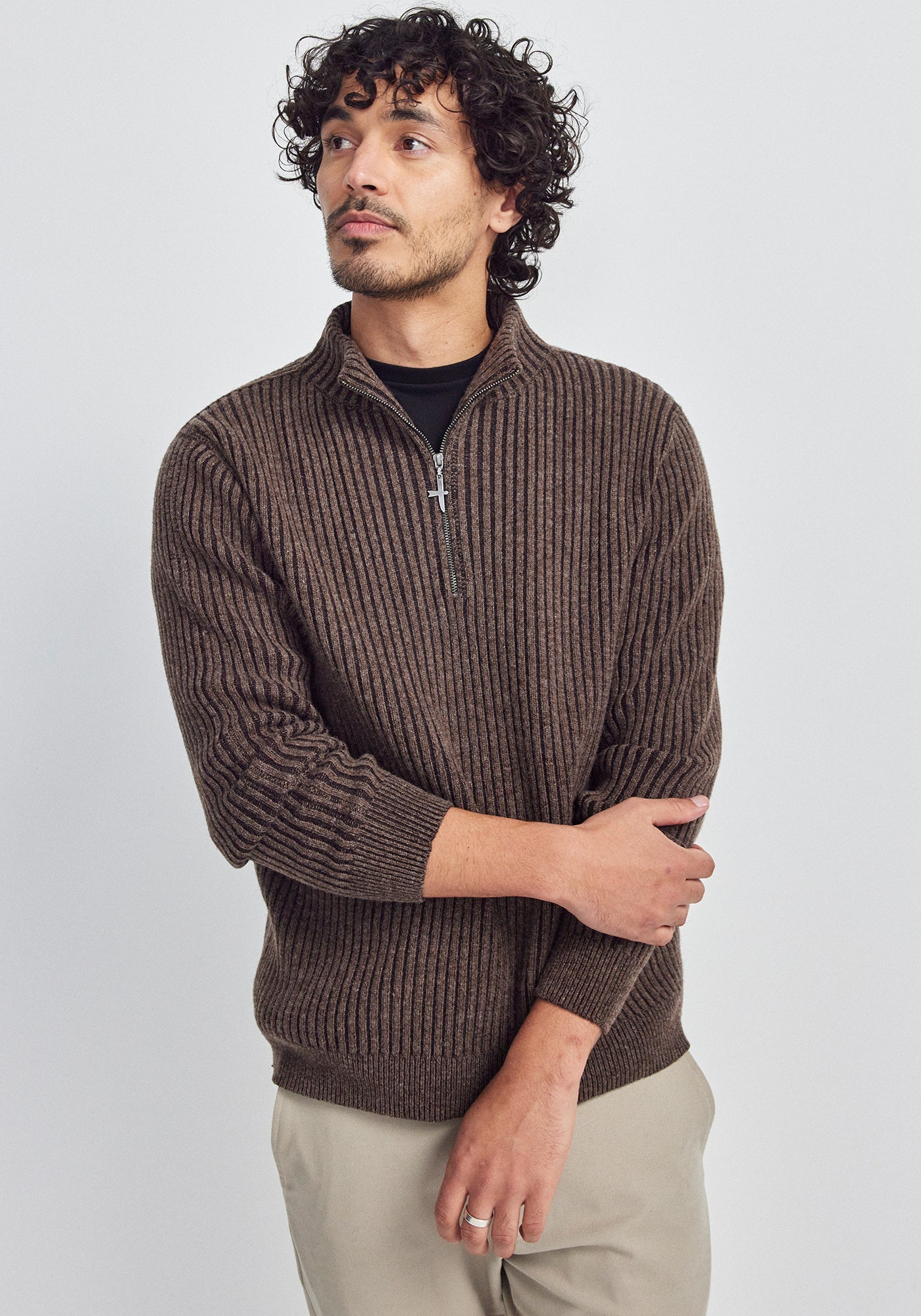 Untouched World Tanner Half Zip Punga Chocolate