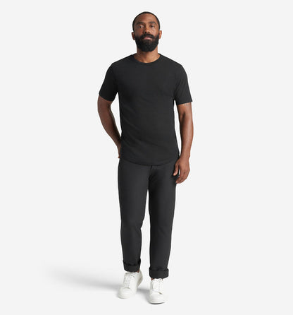 Goodlife Slub Scallop Crew Black