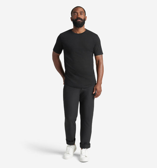 Goodlife Slub Scallop Crew Black
