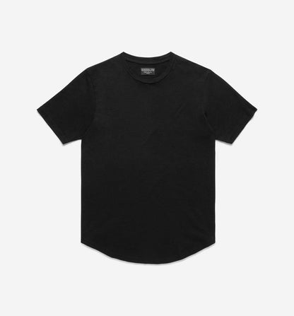 Goodlife Slub Scallop Crew Black